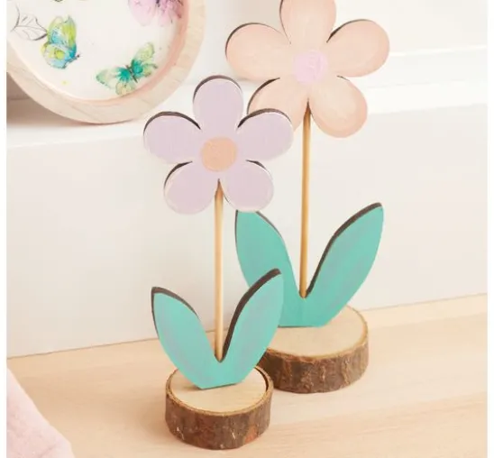VBS Holz-Blumen "Margerite", 2er-Set