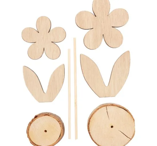 VBS Holz-Blumen "Margerite", 2er-Set