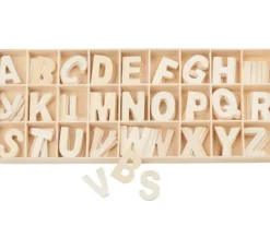 VBS Holz-Buchstaben-Set "Sortiert - Natur", 130 Stück