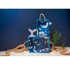 VBS Holzkisten mit Latten, 2er-Set