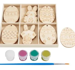 VBS Holzmotive "Ostern" mit Farbe und Pinsel