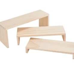 VBS Holz-Regal "Treppenstufe", 3er-Set