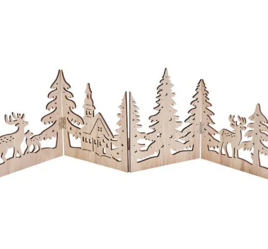 VBS Holz-Silhouette "Kirche mit Reh"