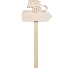 VBS Holz-Stecker mit Schild "Schneemann"