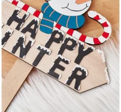 VBS Holz-Stecker mit Schild "Schneemann"