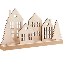 VBS Holz-Steckmotiv "Dorf mit Tannen"
