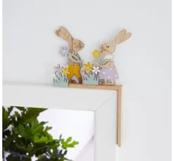 VBS Holz-Steckmotive auf Rindenscheibe "Hase Bugs und Bea"
