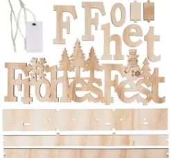 VBS Holz-Steckmotiv "Frohes Fest", mit LED