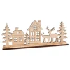 VBS Holz-Steckmotiv "Landschaft mit Rehen und Häusern"