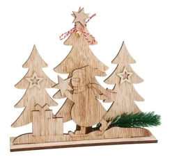 VBS Holz-Steckmotiv "Schneeman im Tannenwald"
