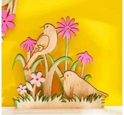 VBS Holz-Steckmotiv "Vögel in der Blumenwiese"