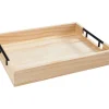 VBS Holz-Tablett "Rustika" mit Metallgriffen