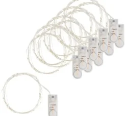 VBS Micro-LED-Lichterketten mit Timer, 10 Stück