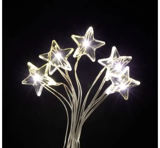 VBS Micro-LED-Lichterkette "Stern", 10 LEDs, mit Timer