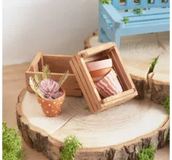 VBS Miniatur Holz-Obststiege, 2 Stück