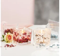 VBS Teelichtgläser "Cube", 4 Stück