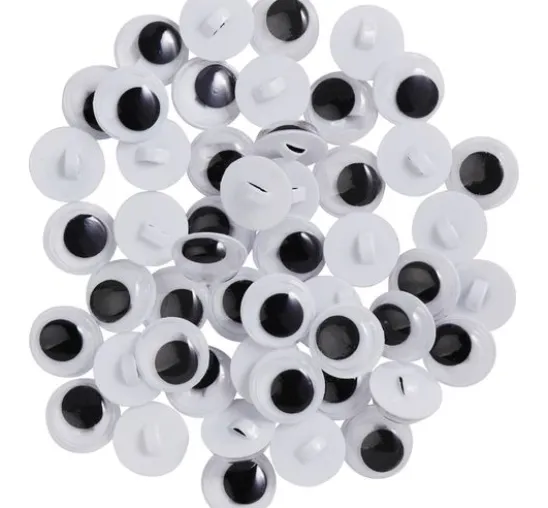 VBS Wackelaugen zum Annähen "Rund", 10 mm, 50 Stück