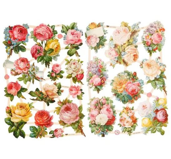 Vintage-Glanzbilder "Rosen"