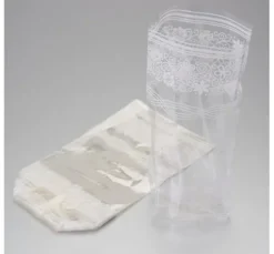Zellglas-Beutel mit weißem Spitzendruck, 10 Stück